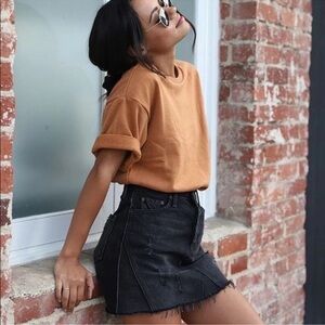 Free People "Rainn" A-Line Denim Skirt